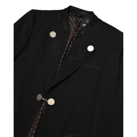 EURO Vintage Embroidery Tyrolean Jacket -Metal Coin Button-