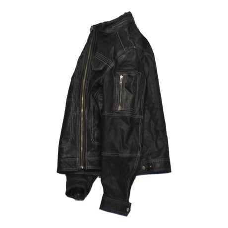 Vintage Black Utility Leather Jacket