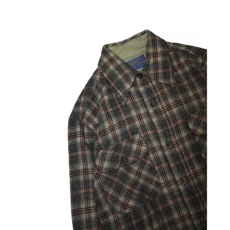 70s Vintage “PENDLETON” Wool Cheak L/S Shirt