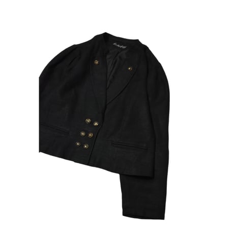 EURO Vintage Short Length Black Tyrolean Linen Jacket