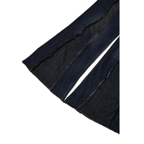 "Remake by VERS" Fringe Damage Flare Denim Pants
