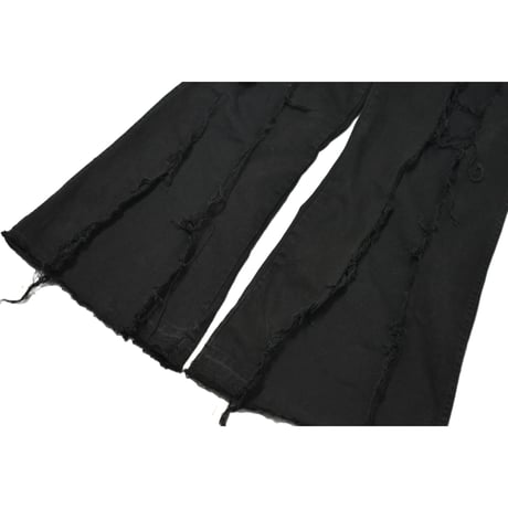 VERS Remake Fringe Damage Flare Denim Pants