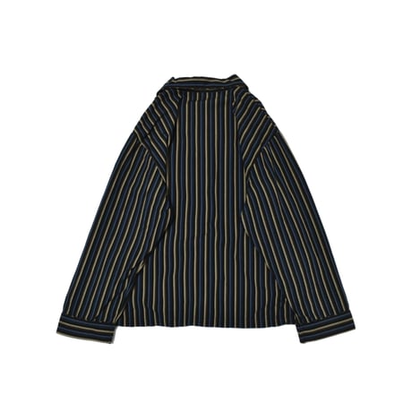 Open Collar Stripe Pajamas Shirt
