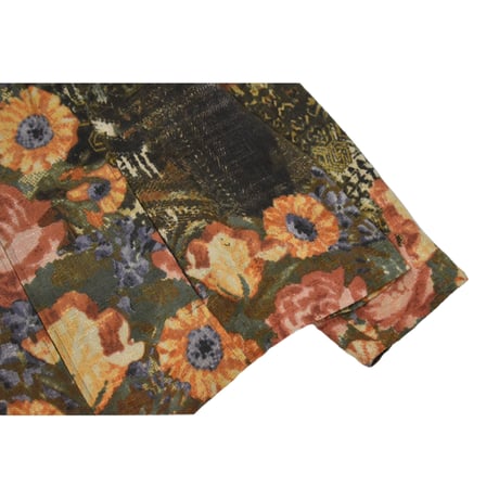 Flower Patterned Stand Collar Jacket