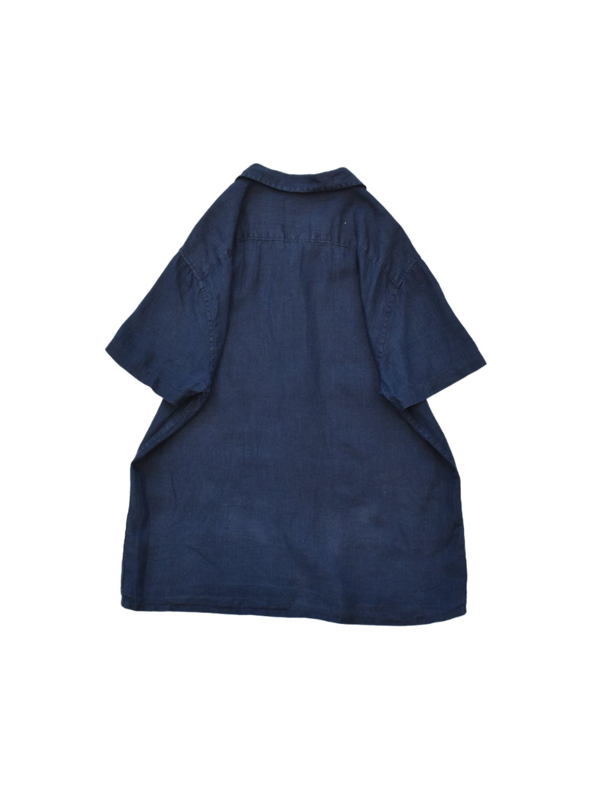 Old Linen Open Collar Half Sleeve Shirt | 水戸 古着