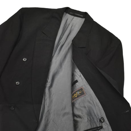 EURO Vintage Silk Double Breasted Tailored SET UP -Black-