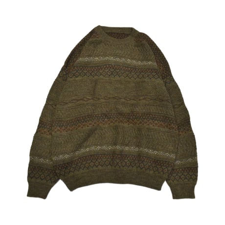 Earth Tone Pattern Knit Sweater