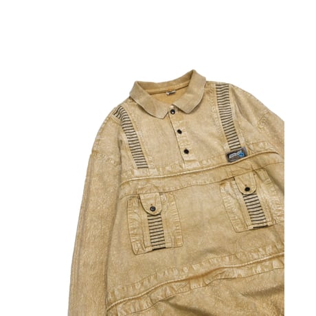 Chemical Wash Design Pullover L/S Shirt