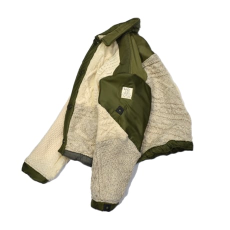 "Remake by VERS "Rebuild USAF M-1966 Liner × Aran Knit Jacket