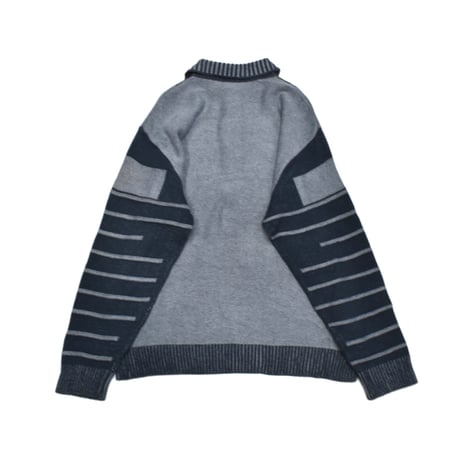 Patchwork Half-Zip Knit