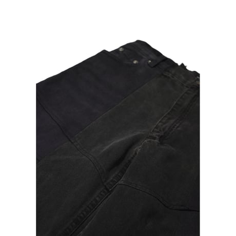 "Remake by VERS" Switching Buggy Half Denim Pants