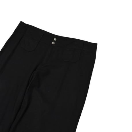 Black Linen Flare Pants