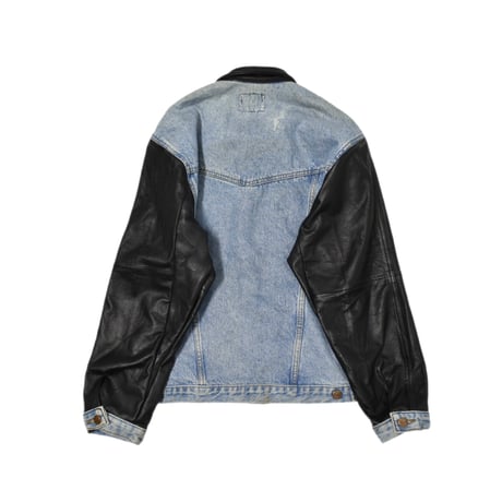 "Remake by VERS" Real Leather Docking Denim Jacket