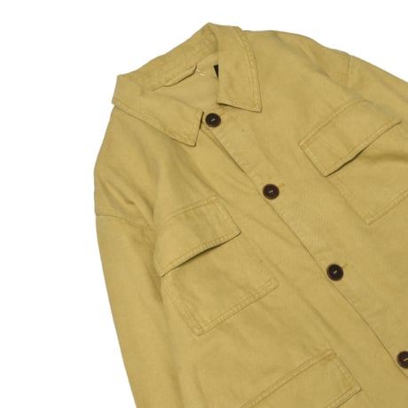 French Work Cotton Linen Coverall Jacket