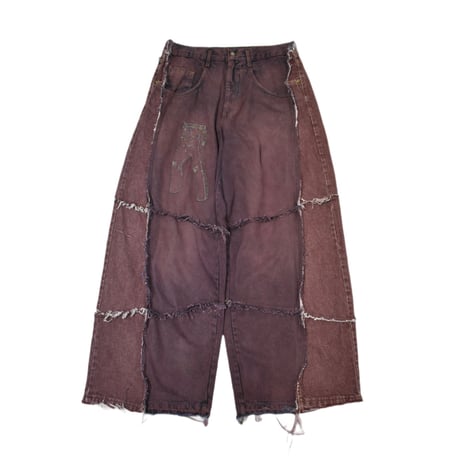 VERS Remake Fringe Damage Flare Denim Pants