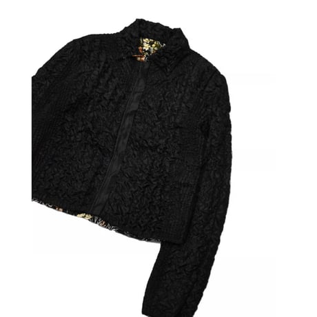Popcorn Textured Short Zip Jacket