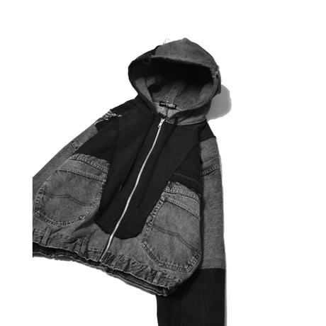 "Remake by VERS" Utility Denim Hoodie Jacket