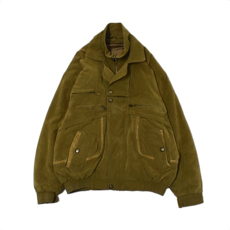 Faux Suede Fly Front Design Jacket