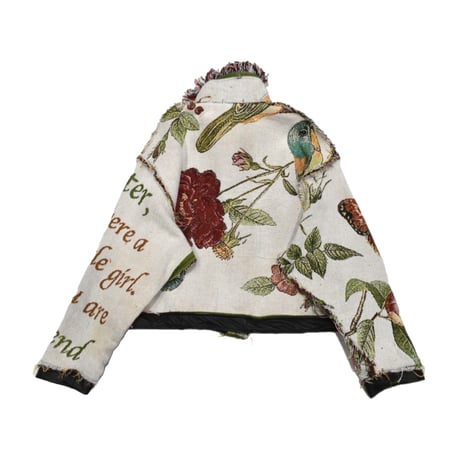 ”Remake by VERS” Fringe Collar Rug Jacket -Two Faces-