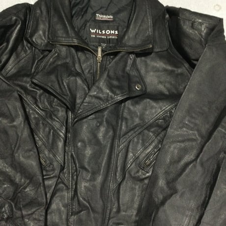 Vintage Black Leather Utility Jacket