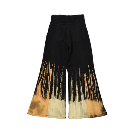 "Remake by VERS" Fire Patterned Flare Denim Pants