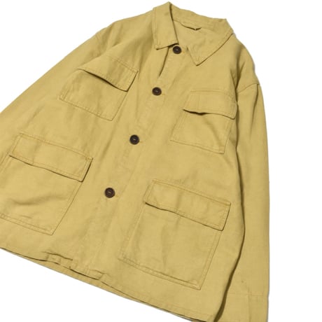 French Work Cotton Linen Coverall Jacket