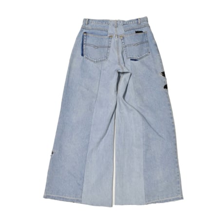 "Remake by VERS" Dark Flower Flare Denim Pants
