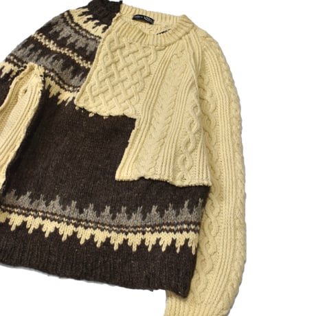 ”Remake by VERS” Rebuild Nordic × Aran Docking Knit