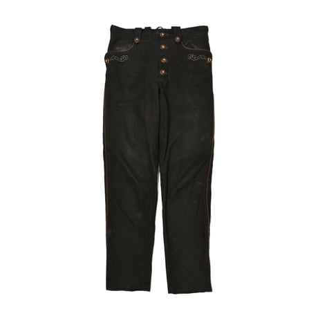 EURO Vintage Embroidery Tyrolean Real Suede Leather Pants