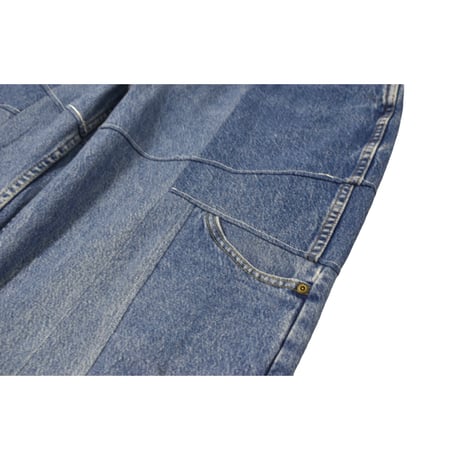 "Remake by VERS" Switching Wide Denim Pants