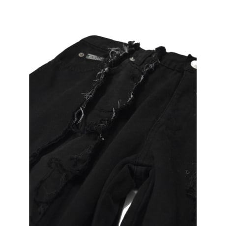 "Remake by VERS" Fringe Damage Flare Denim Pants