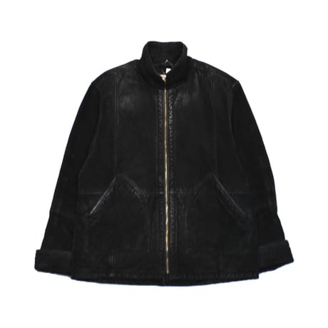 Vintage Suede Leather Boa Jacket