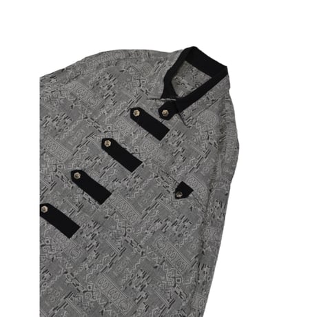 Monotone Ethnic Pattern L/S Shirt