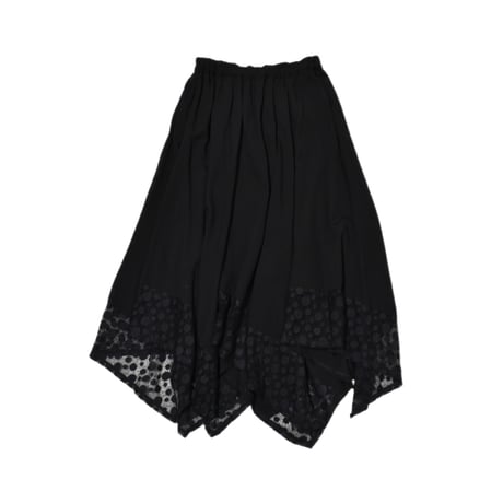 Lace-In Black Pleats Skirt