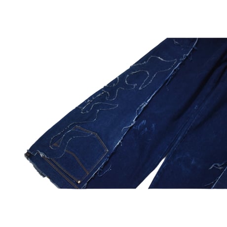 "Remake by VERS" Fringe Damage Flare Denim Pants