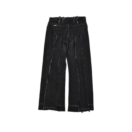 "Remake by VERS" Fringe Damage Flare Denim Pants