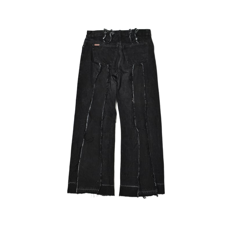 パンツ Casva 00s damage flare black denim pants Remake by VERS