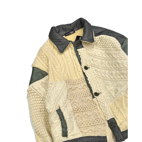 ”Remake by VERS” Rebuild Aran Knit × Dual Military Liner Jacket
