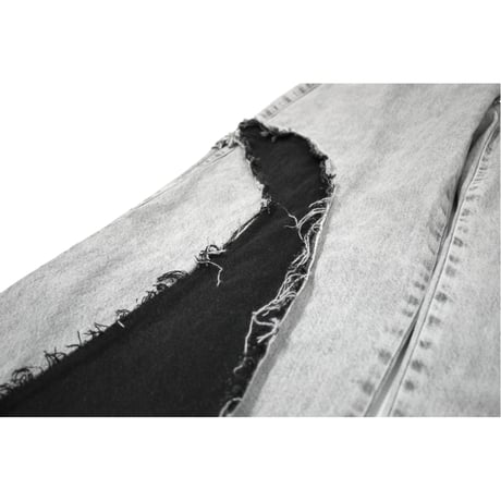 VERS Remake Fringe Damage Flare Denim Pants