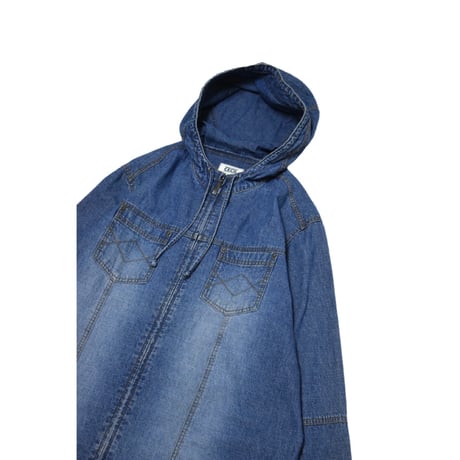 ZIp-up Denim Hoodie