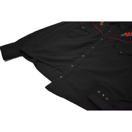"Remake by VERS" Rose Embroidery Asymmetrical Western L/S Shirt