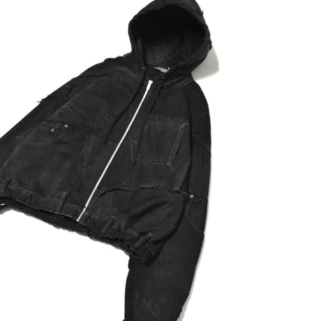“Remake by VERS” Utility Denim Hoodie Jacket