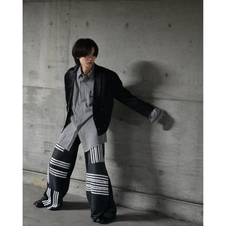 "Remake by  VERS" Random Stripe Flare Track Pants