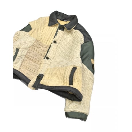 ”Remake by VERS” Rebuild Aran Knit × Dual Military Liner Jacket