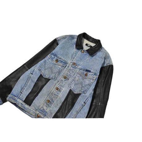 "Remake by VERS" Real Leather Docking Denim Jacket