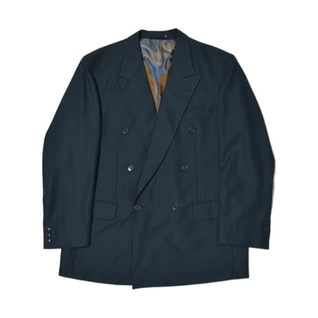 EURO Vintage German Double Breasted Shadow Stripe Tailored Jacket