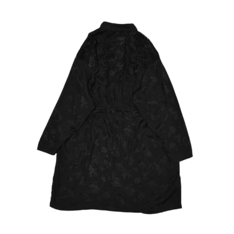 Flower Lace Design Black Shirt Jacket