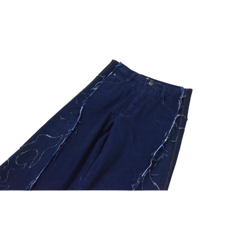 "Remake by VERS" Fringe Damage Flare Denim Pants