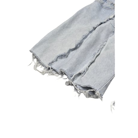 "Remake by VERS" Fringe Damage Wide Half Denim Pants