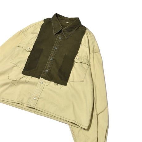 "Remake by VERS" Formal Contrast Denim L/S Shirt